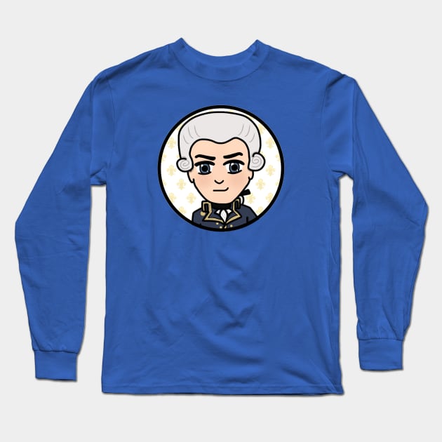 Patriot Portrait - Chibi Marquis de la Fayette Long Sleeve T-Shirt by Aeriskate